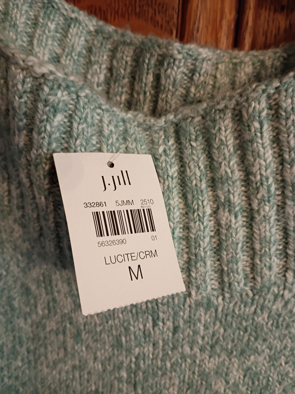 Cozy Rib-Trim Boatneck Sweater - Light Mint Green, NWT, Medium - Picture 8 of 8